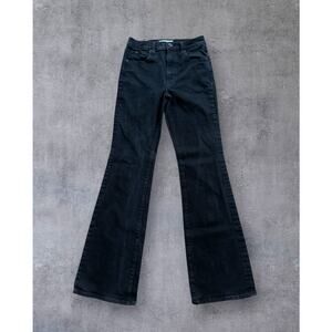 SLVRLAKE Reese Mid Rise Flared Jeans in Jet Black Sz 26
